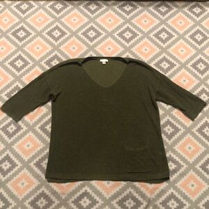 J. Jill Olive Green 1/2 Sleeve Knit Top Size Medium